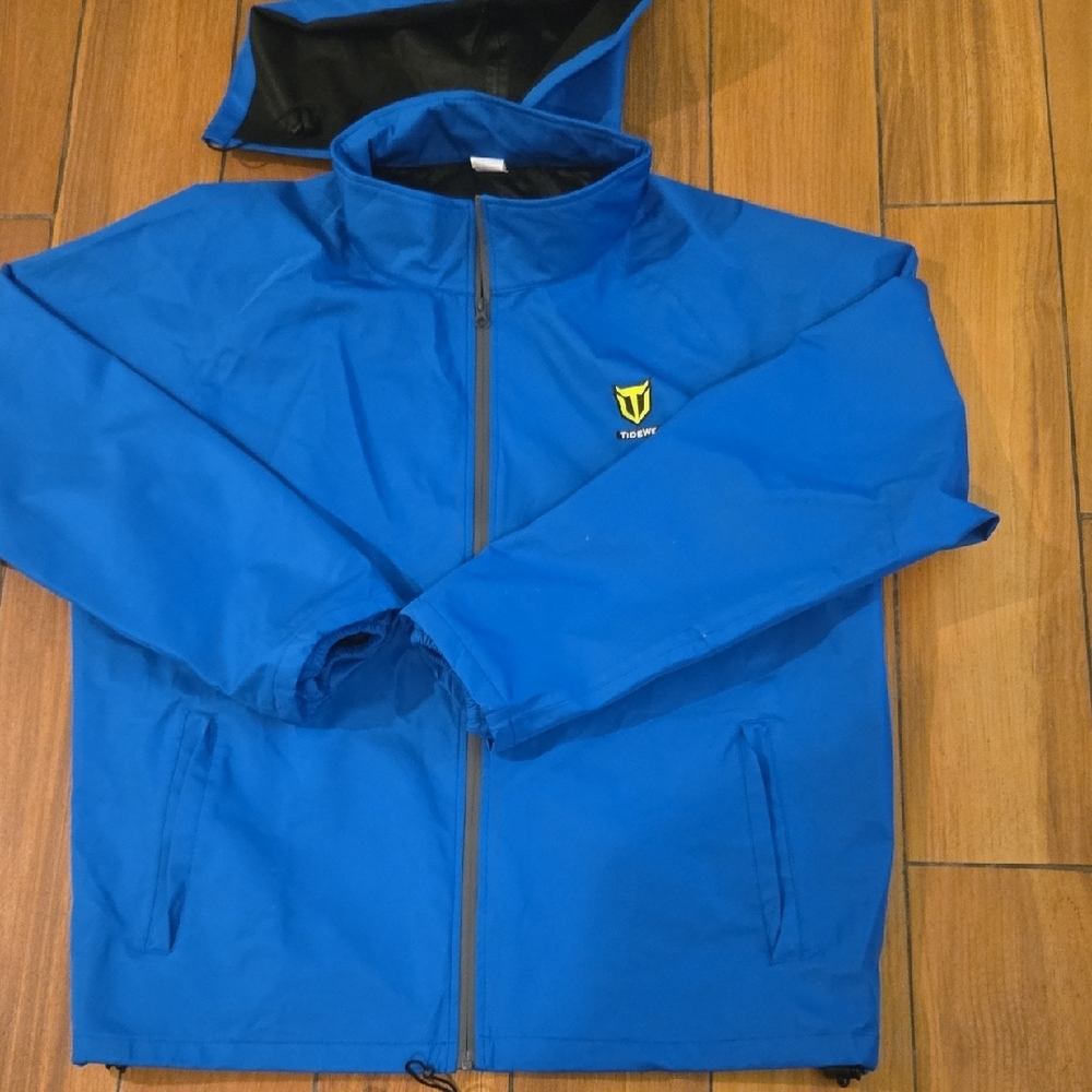 XXXL TideWe Blue Raincoat Rain Jacket with Hood Lightweight With Pouch - Picture 2 of 5